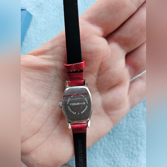 Avon Diamond Accent Watch, Mother of Pearl Dial, Red, Silver, NWT - Picture 6 of 14